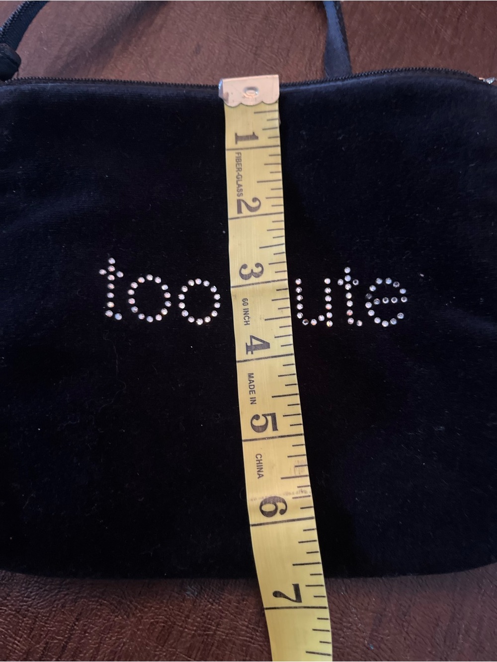 Bath & Body Works Black Velvet 'too cute' Wristlet with Rhinestones - Picture 7 of 7